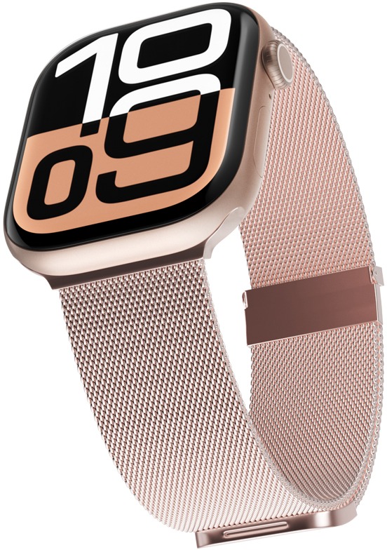 Epico Milanese+ řemínek pro Apple Watch SE/Series 1-9 (38/40/41mm)/10-11 (42mm) - růžově zlatá