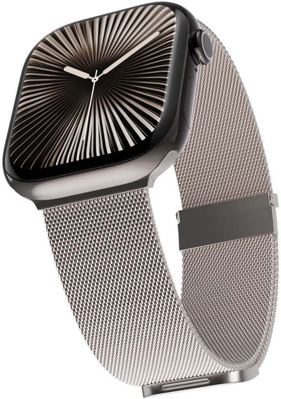 Epico Milanese+ řemínek pro Apple Watch SE/Series 1-9 (38/40/41mm)/10-11 (42mm) - hvězdně bílá