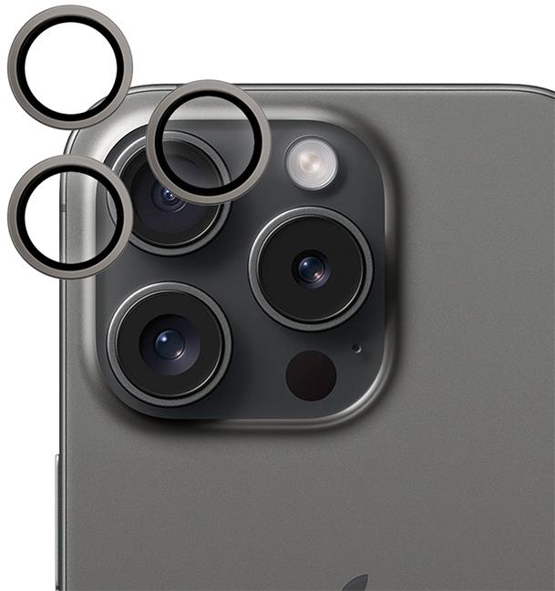 Epico hliníkové ochranné sklo na čočky fotoaparátu pro iPhone 15 Pro / 15 Pro Max - černý titan