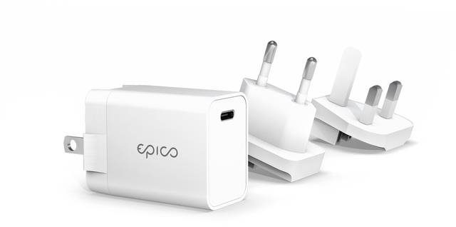 Epico 20W síťová nabíječka s vyměnitelnou zástrčkou  - bílá