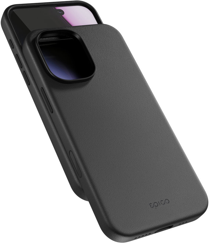 Epico Mag+ kožený kryt iPhone 17 - černý