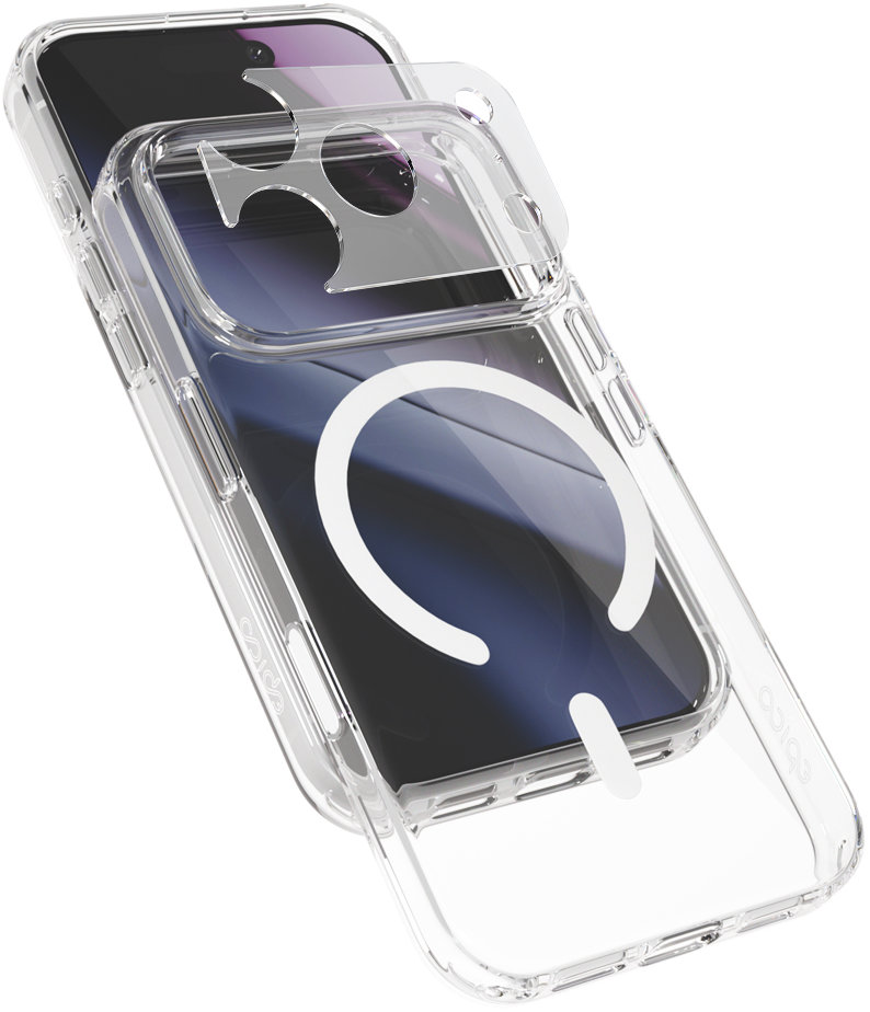 Epico Hero Mag+ Case iPhone 17 Pro Max/18 Pro Max Qi2 & MagSafe kompatibilní - transparentní