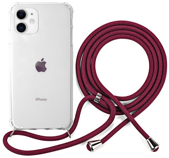 Epico Nake String Case iPhone 11 - bílá transparentní / červená
