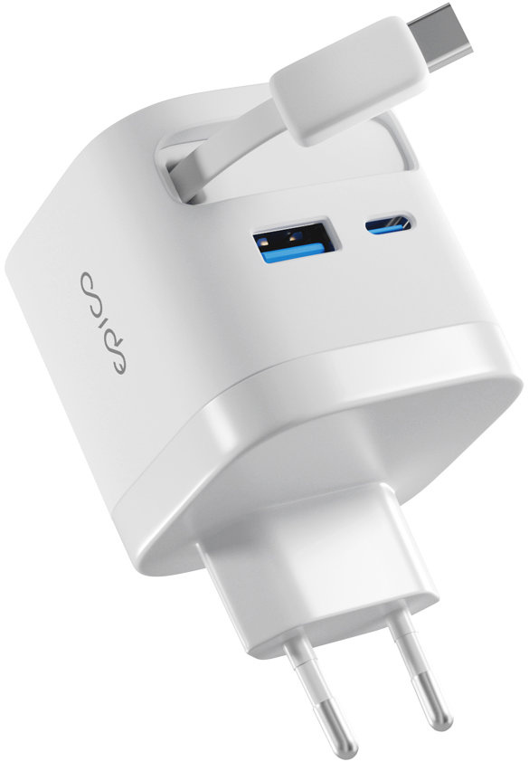 Epico UltraBoost GaN nabíječka EA65c 65 W s výsuvným kabelem - bílá