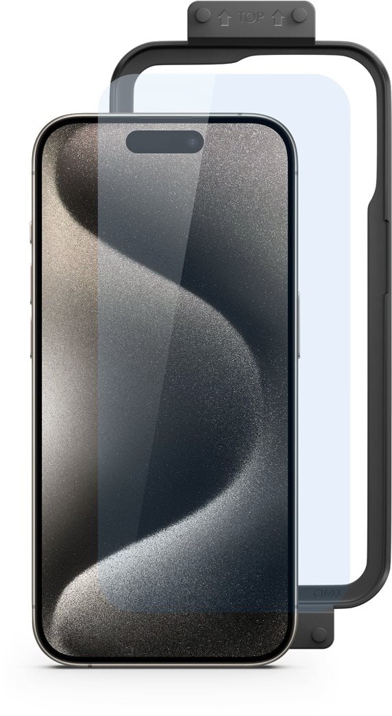 Spello ochranné sklo pro iPhone 15 Plus - 2ks s instalačním rámečkem