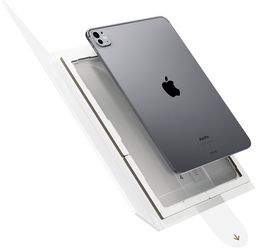 Epico ochranné sklo s jednokrokovým papírovým aplikátorem proti prachu iPad Pro 13” (M4)
