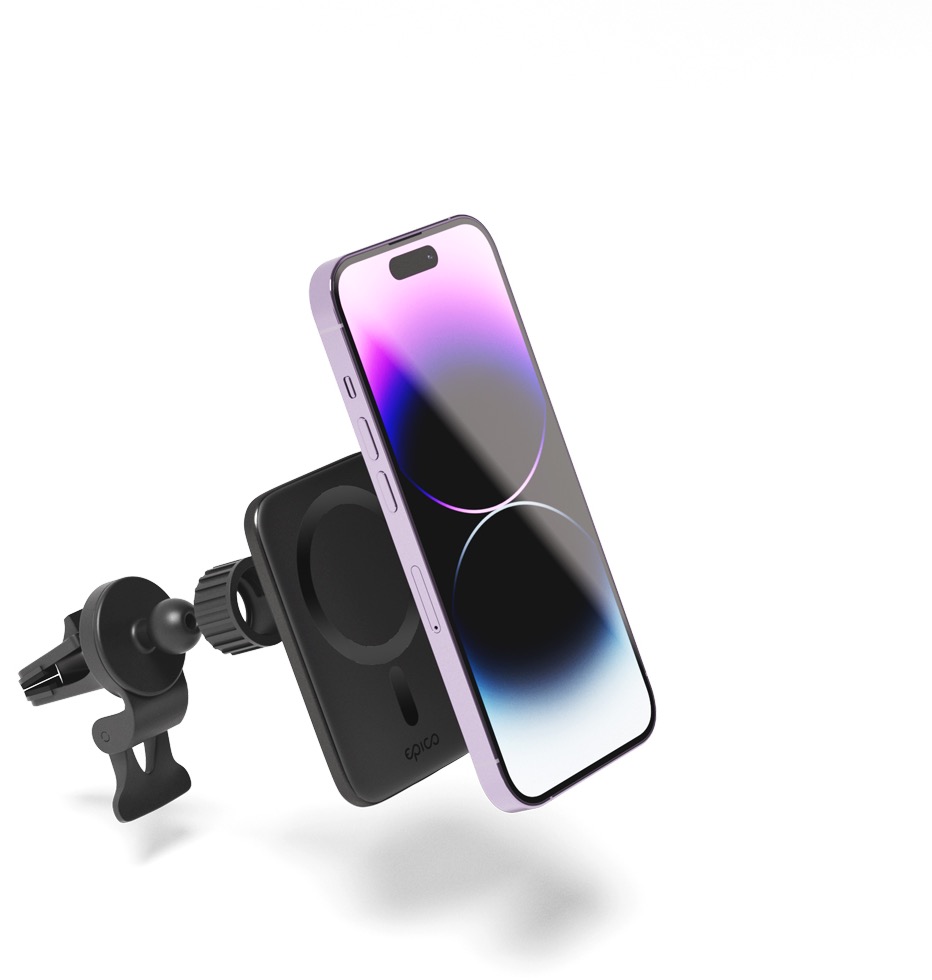 Epico ultratenká bezdrátová autonabíječka s podporou MagSafe - černá