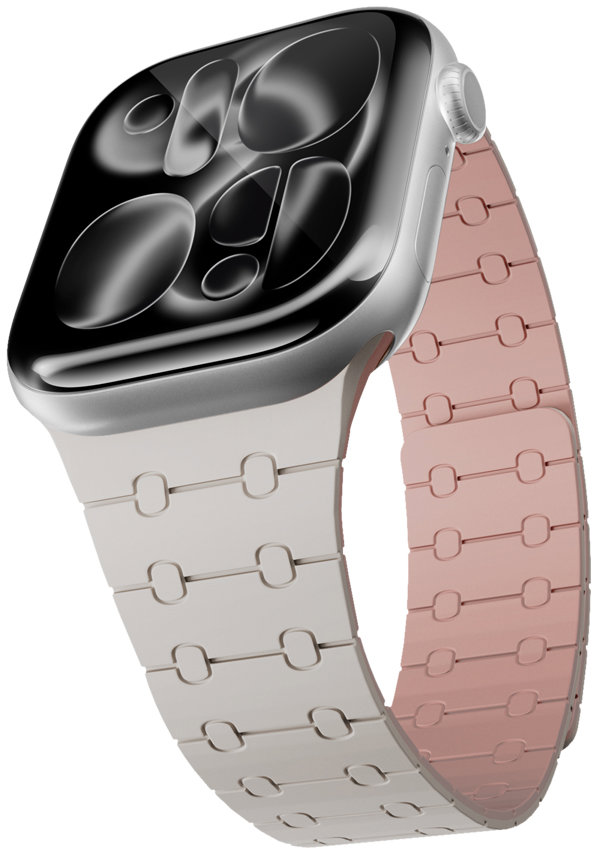 Epico Magnetic+ Silicone Apple Watch SE 44mm/Series 1-9 42/44/45mm, 10-11 46mm/Ultra 49mm - bílá