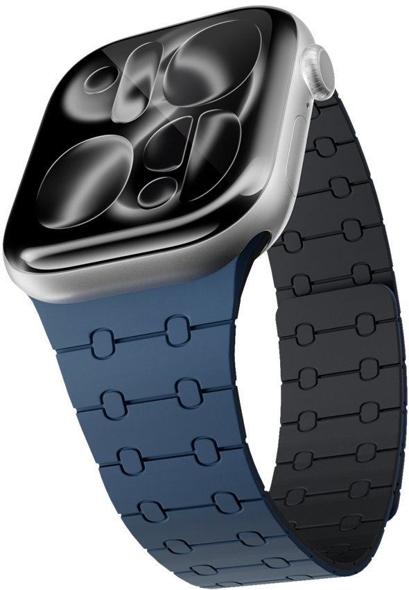 Epico Magnetic+ Silicone Apple Watch SE 44mm/Series 1-9 42/44/45mm, 10-11 46mm/Ultra 49mm - modrá