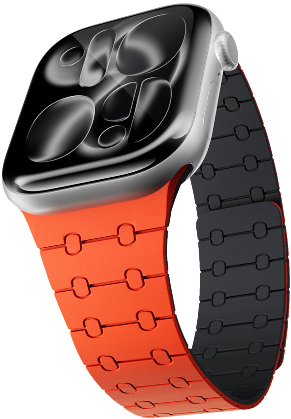 Epico Magnetic+ Silicone Apple Watch SE 44mm/Series 1-9 42/44/45mm, 10-11 46mm/Ultra 49mm - oranžová