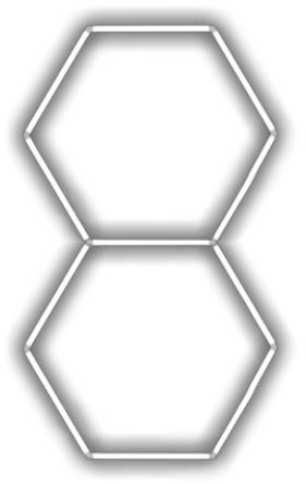 Escape6 Kompletní LED hexagonové svítidlo bílé 6500 K, rozměr 2 elementy 97 × 168 cm