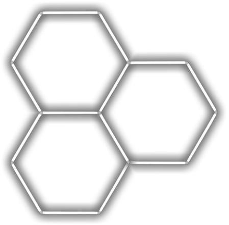 Escape6 Kompletní LED hexagonové svítidlo bílé 6500 K, rozměr 3 elementy 168 × 166 cm