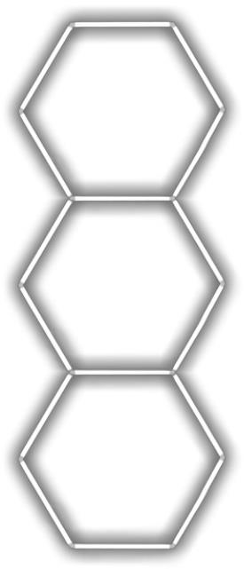 Escape6 Kompletní LED hexagonové svítidlo bílé 6500 K, rozměr 3 elementy 97 × 246 cm
