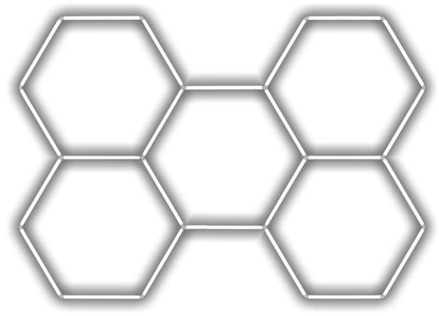 Escape6 Kompletní LED hexagonové svítidlo bílé 6500 K, rozměr 5 elementů 238 ×168 cm