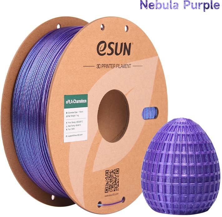eSUN ePLA-Chameleon 1kg Nebula Purple - Revoluční Filament pro 3D Tisk