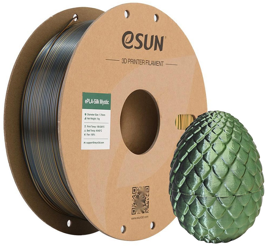 eSUN ePLA-Silk Mystic 1kg Gold Green Black - vysoce kvalitní filament pro 3D tisk