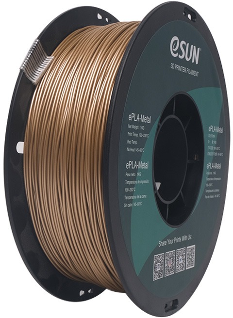 eSUN ePLA-Metal 1kg Antique Brass - vysoce kvalitní filament pro 3D tiskárny