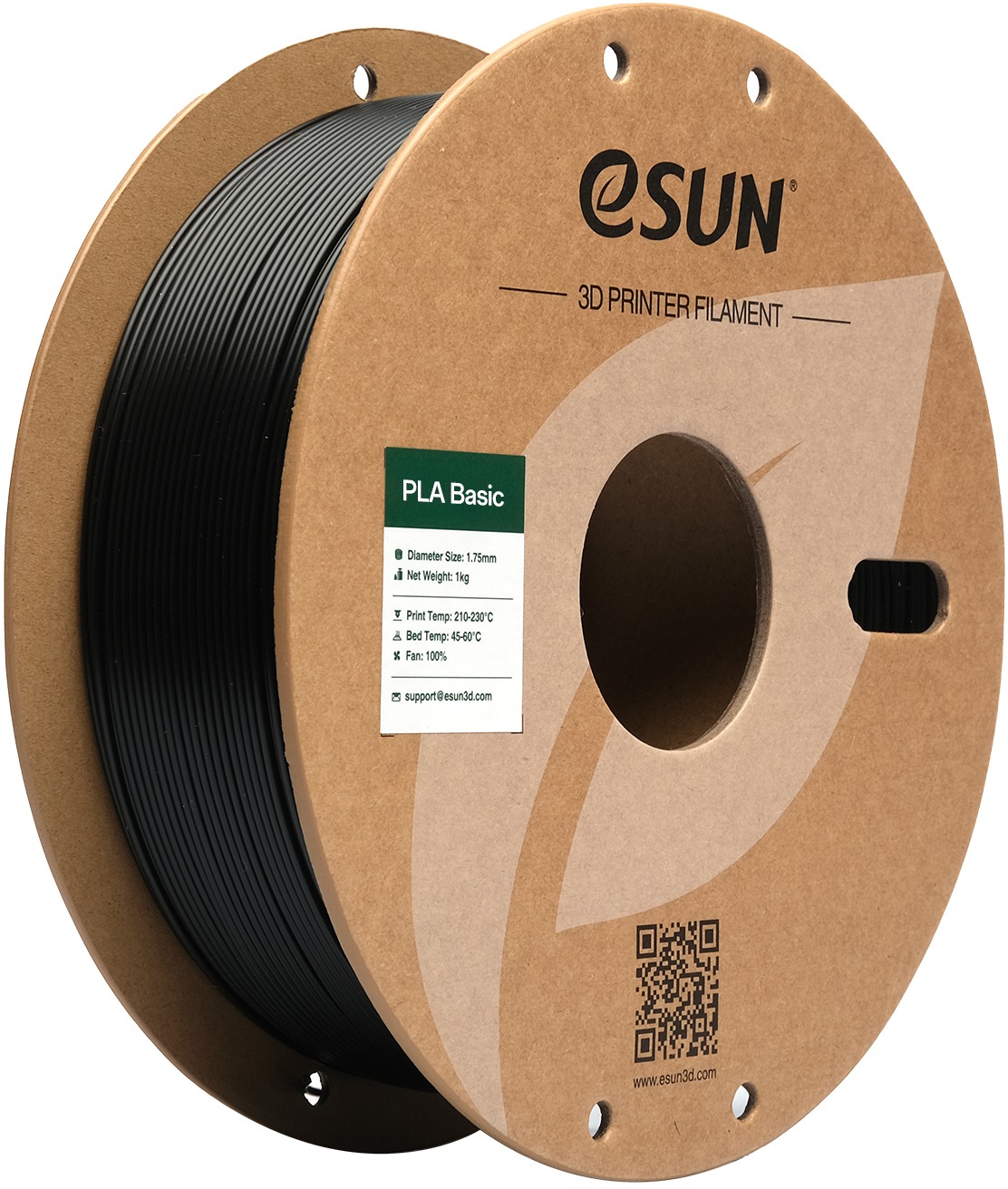 eSUN PLA Basic 1kg Black - 3D tisková filament