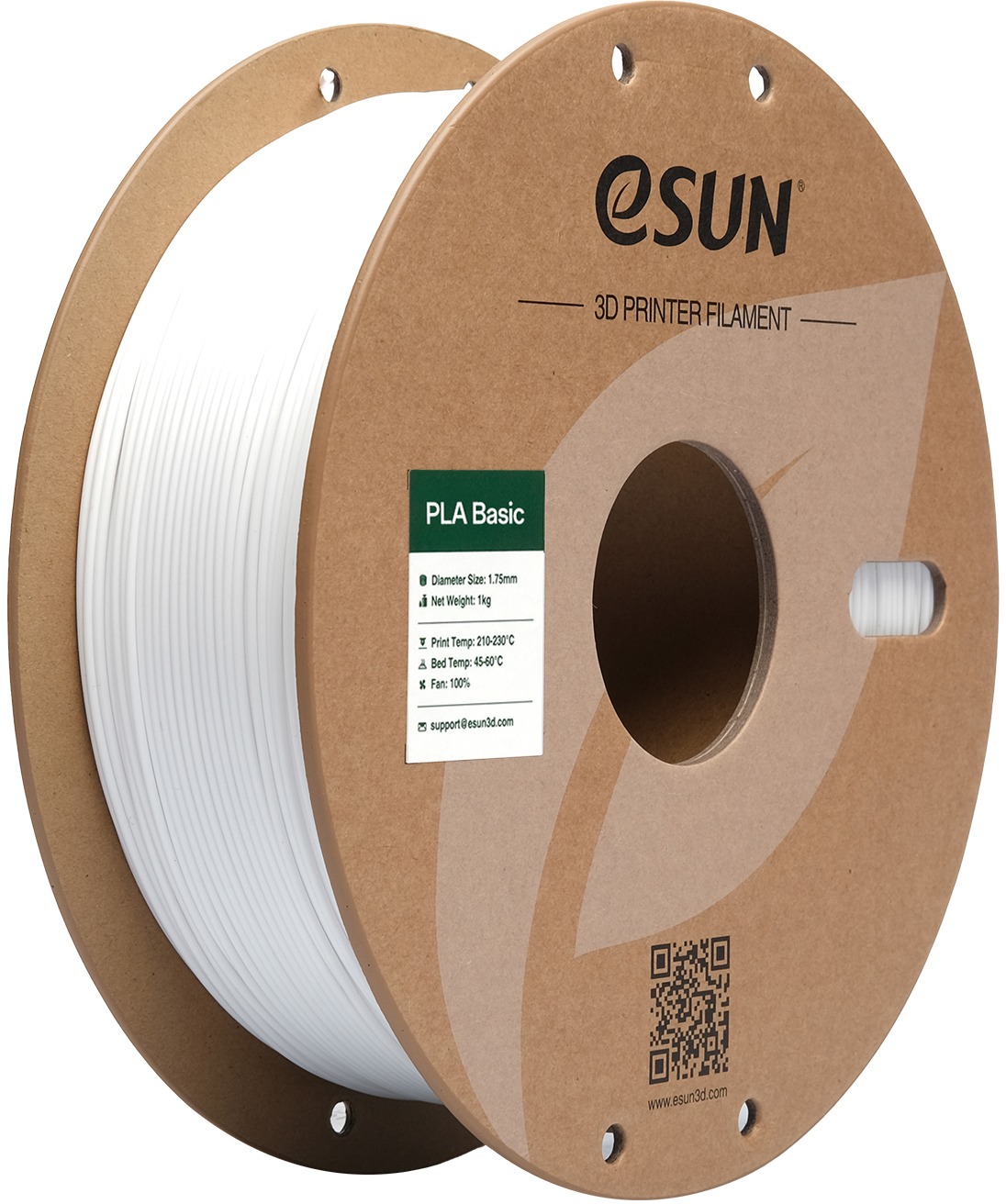 eSUN PLA Basic 1kg White - 3D tisková filament