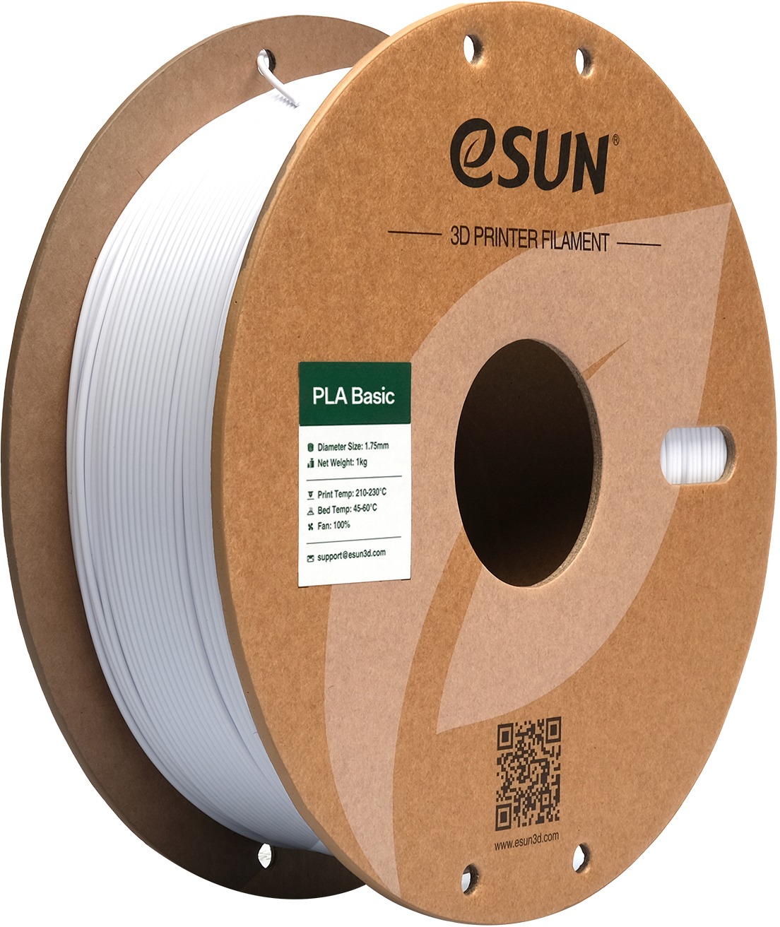 eSUN PLA Basic 1kg Cold White - vysoce kvalitní plastové filamenty pro 3D tisk