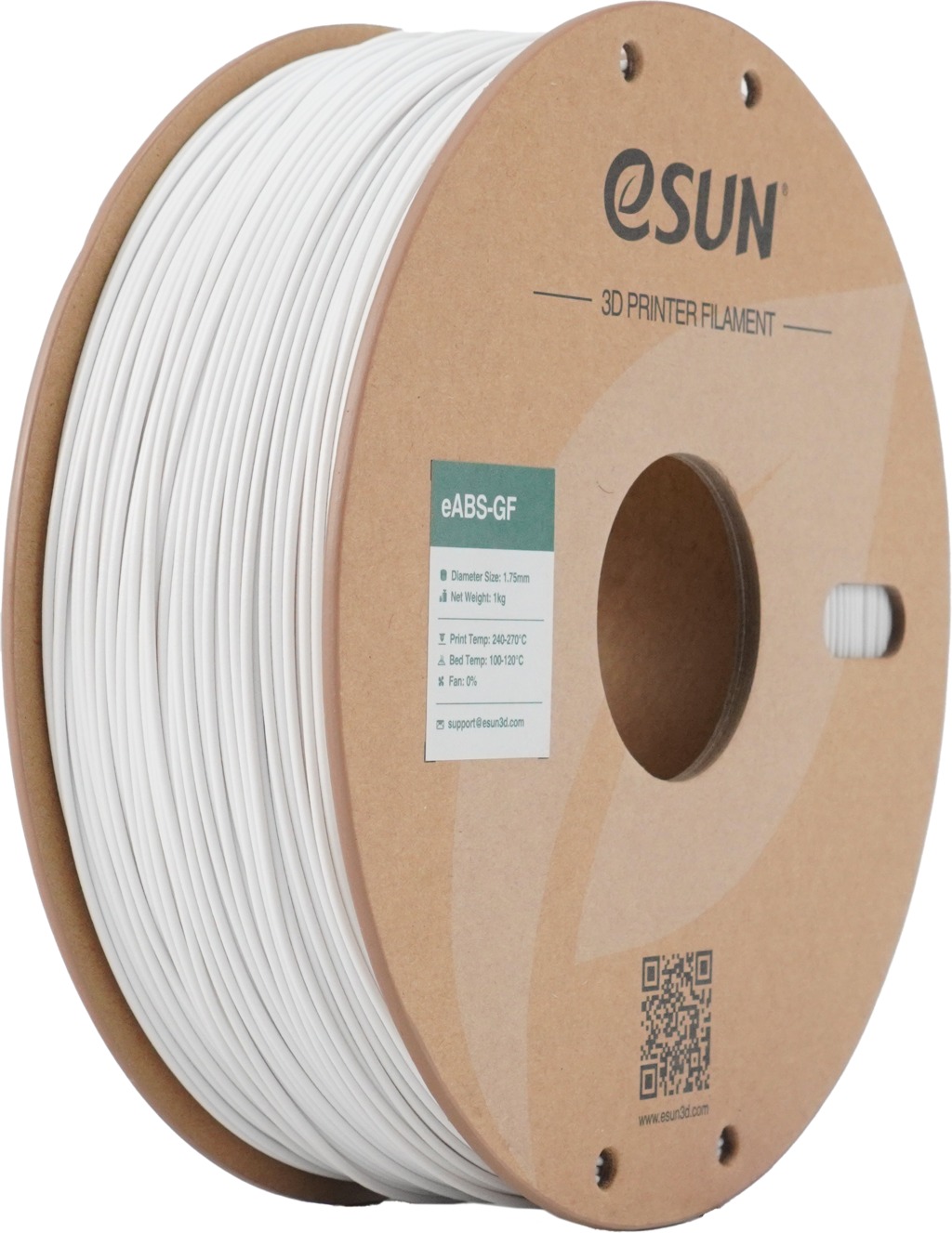eSUN eABS-GF 1kg Cold White - Filament pro 3D tisk s vysokou přesností a detailností.