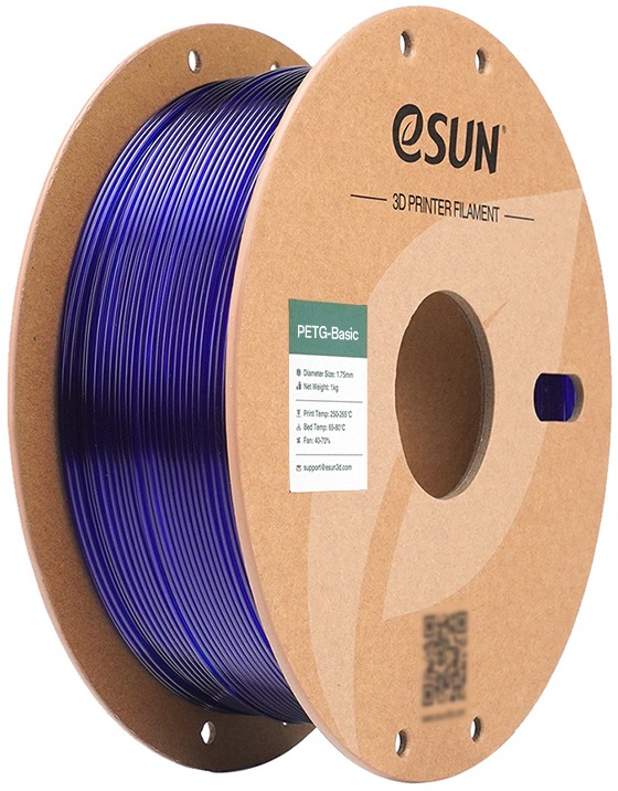 eSUN PETG-Basic 1kg, Translucent Blue - kvalitní filament pro 3D tisk