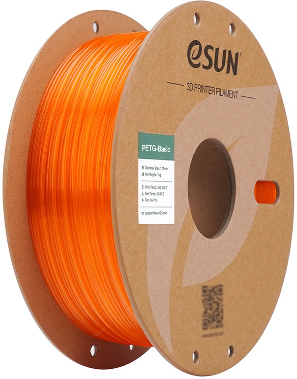 eSUN PETG-Basic 1kg, Translucent Orange - spolehlivý filament pro 3D tisk