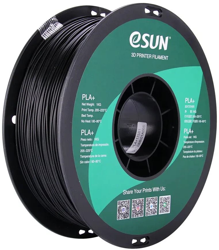 eSUN PLA+ 1kg Black filament pro 3D tisk