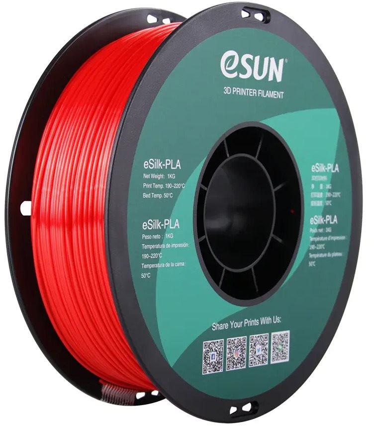 eSUN eSilk-PLA 1kg Red - Vysoce kvalitní filament pro 3D tisk
