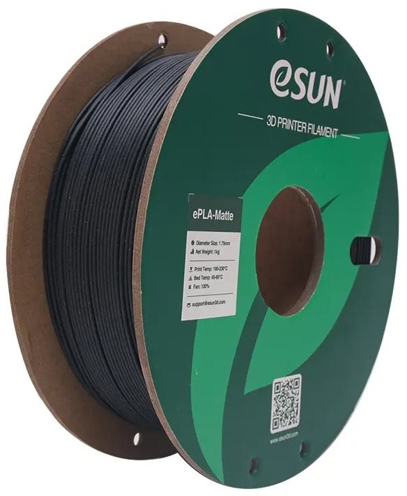 eSUN ePLA-Matte 1kg Deep Black - vysoce kvalitní filament pro 3D tisk