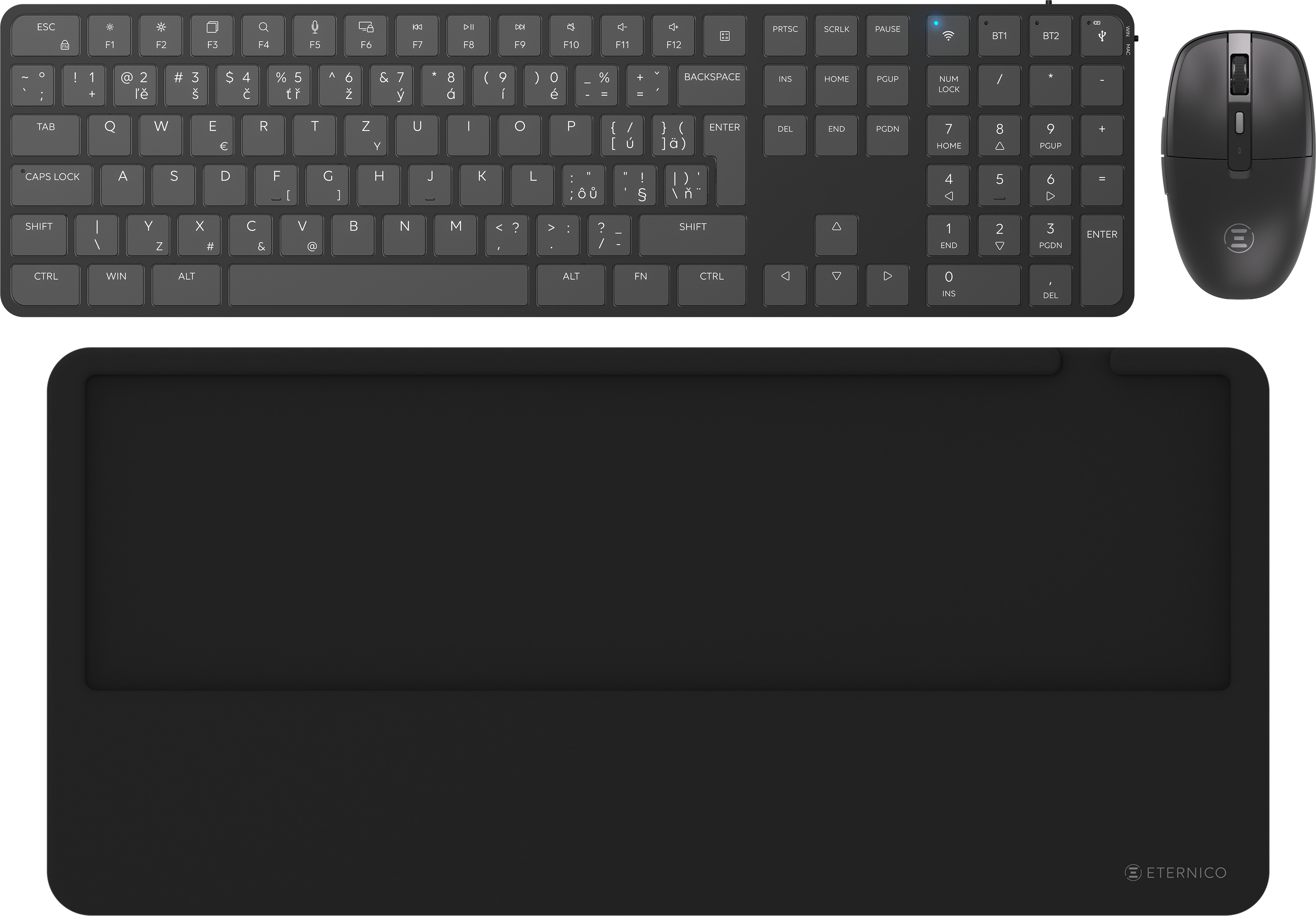 Eternico C701F Wireless Combo & Wristpad černá - CZ/SK