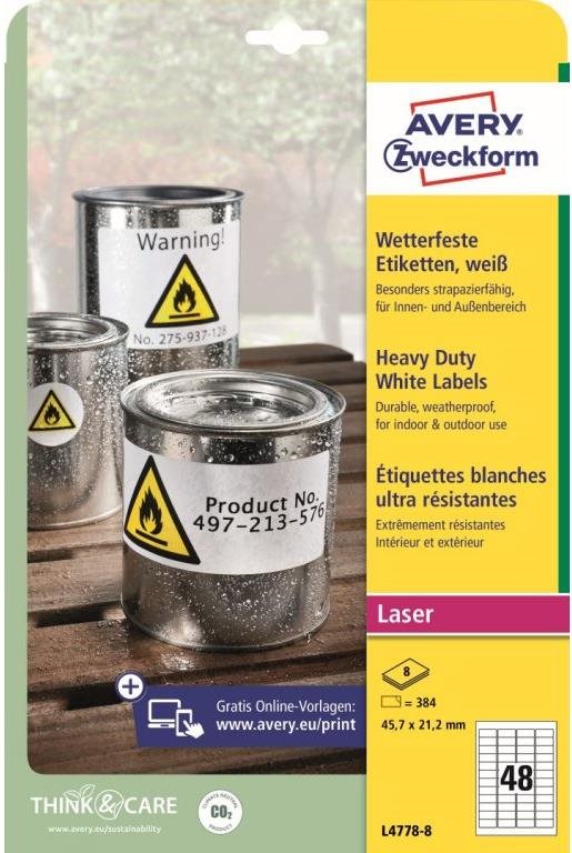 Odolné samolepící etikety Avery Zweckform L4778-8