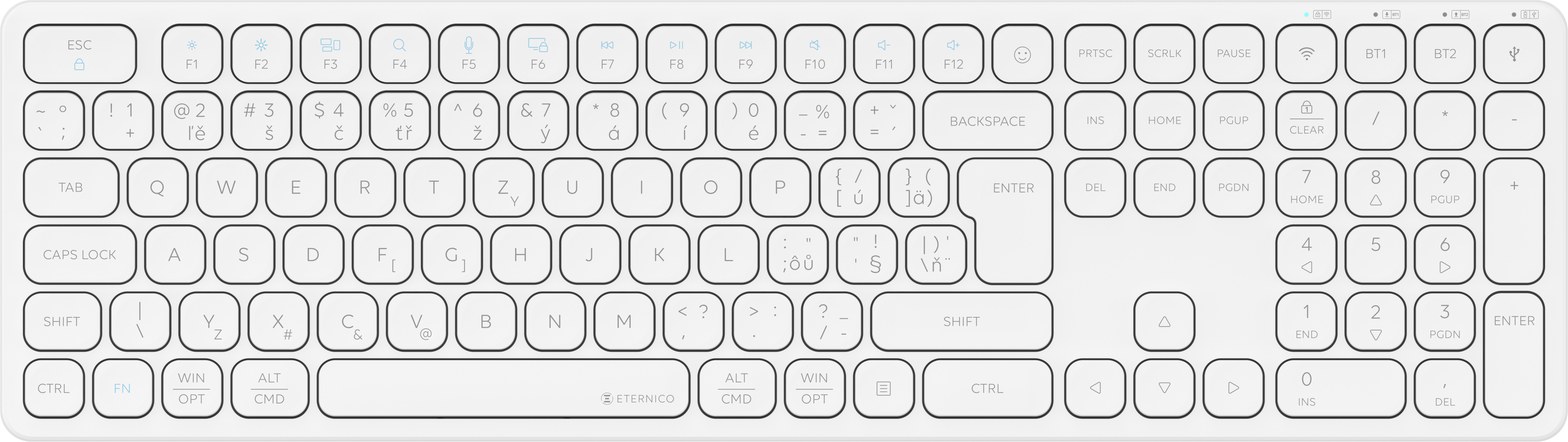 Eternico K501F Wireless bílá - revoluční klávesnice pro profesionály