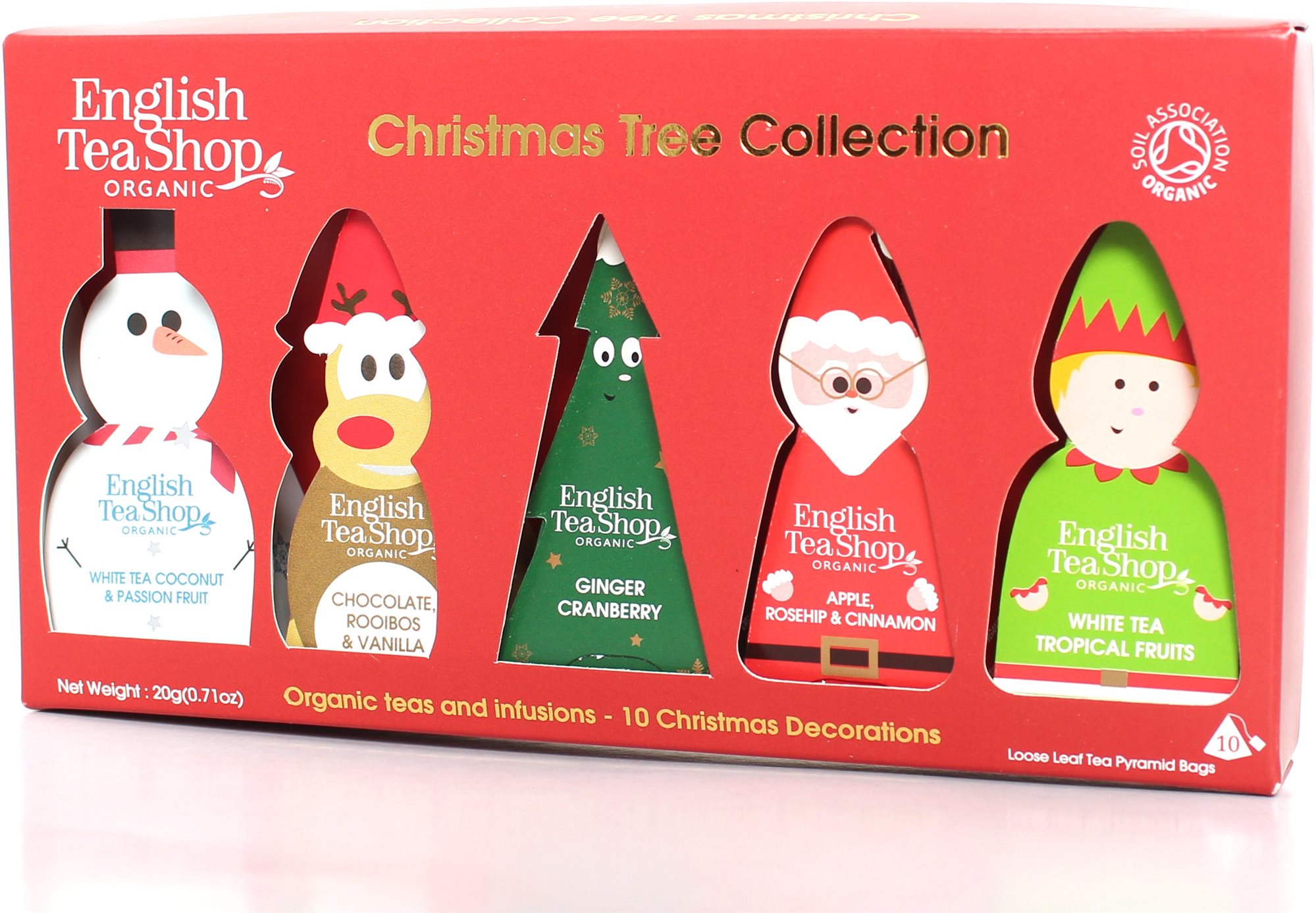 English Tea Shop Dárková sada Vánočních figurek na stromeček 20 g, 10 ks bio ETS10