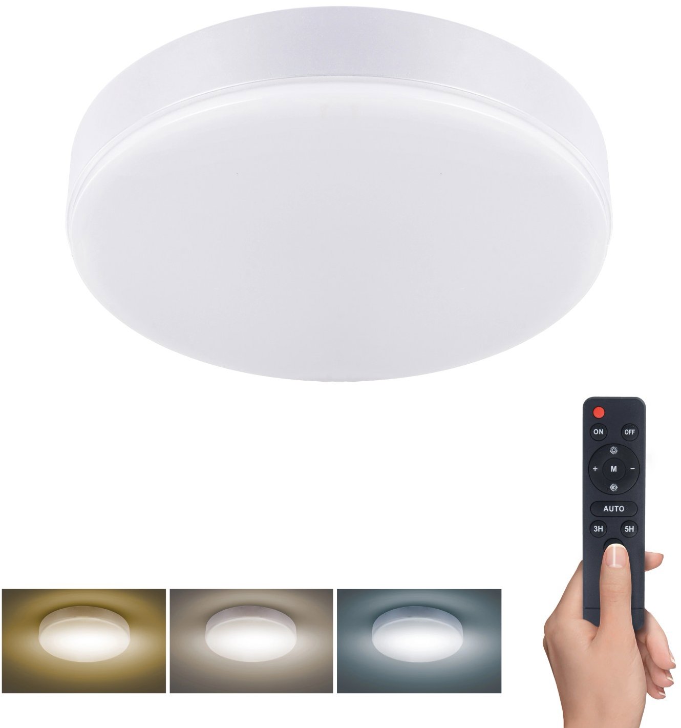 EURAKLES LED stropní svítidlo Regina 50 W, 5500 lm, 3000-6000 K, bílé s dálkovým ovládáním