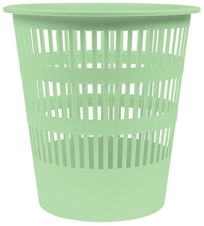 DONAU Koš odpadkový PVC děrovaný 12 l - pastelově zelený
