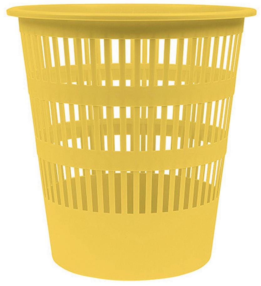 DONAU Koš odpadkový PVC děrovaný 12 l - pastelově žlutý