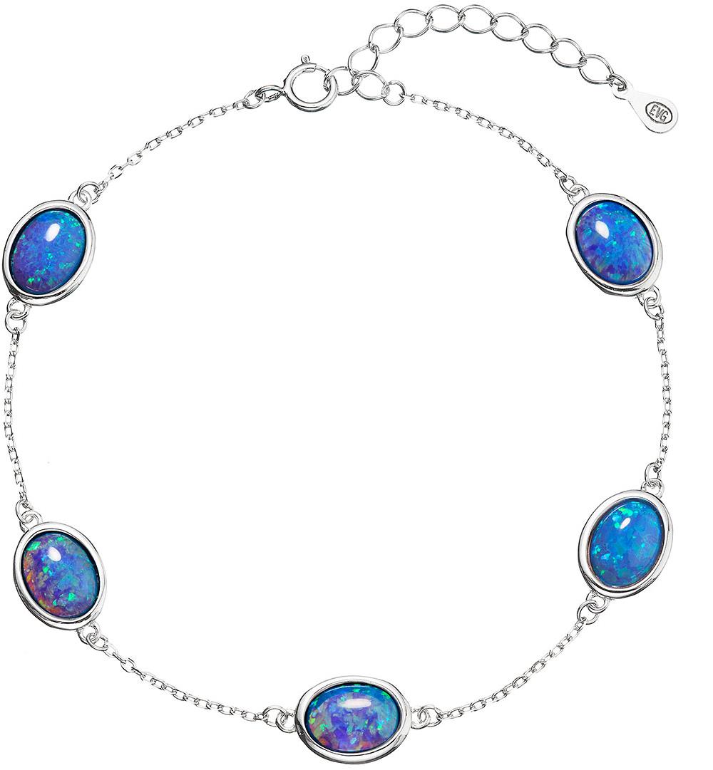 EVOLUTION GROUP 13030.3 blue synt. opal AG náramek (AG 925/1000; 1g)