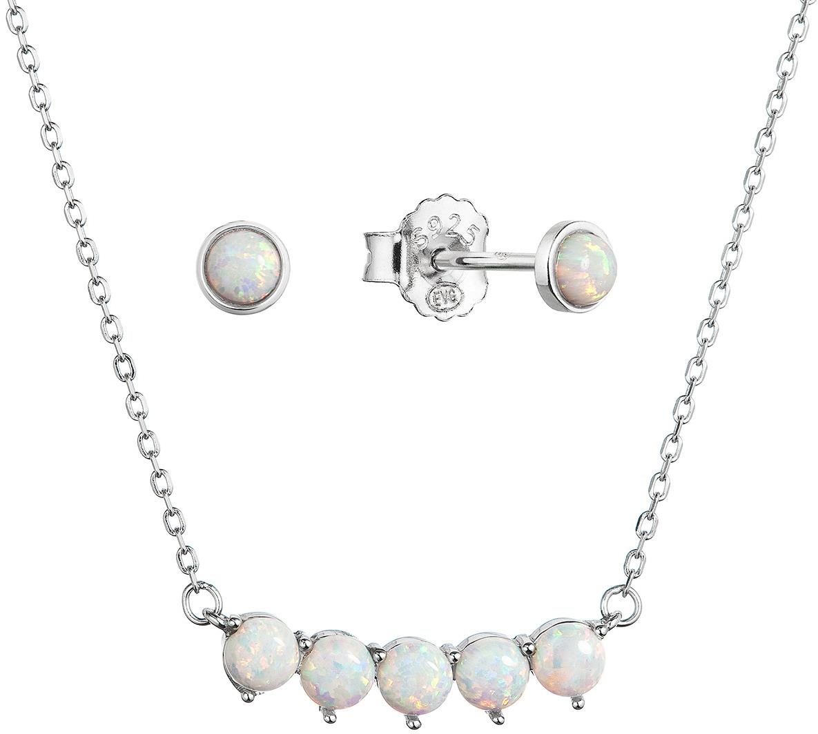EVOLUTION GROUP 19035.1 white synt.opal AG souprava (AG 925/1000; 1g)