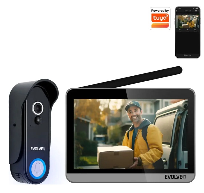 EVOLVEO DoorPhone W7, stříbrný monitor