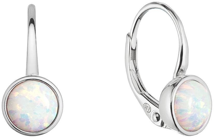EVOLUTION GROUP 11467.1 white synt. opal ag náušnice 6 mm (AG 925 / 1000; 1 g)