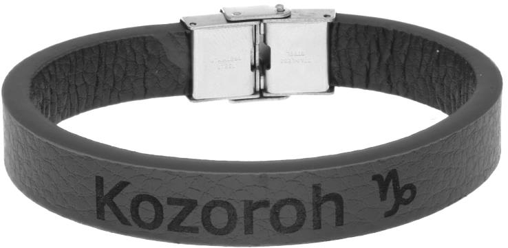 Ewena Kožený náramek černý se znamením Kozoroh