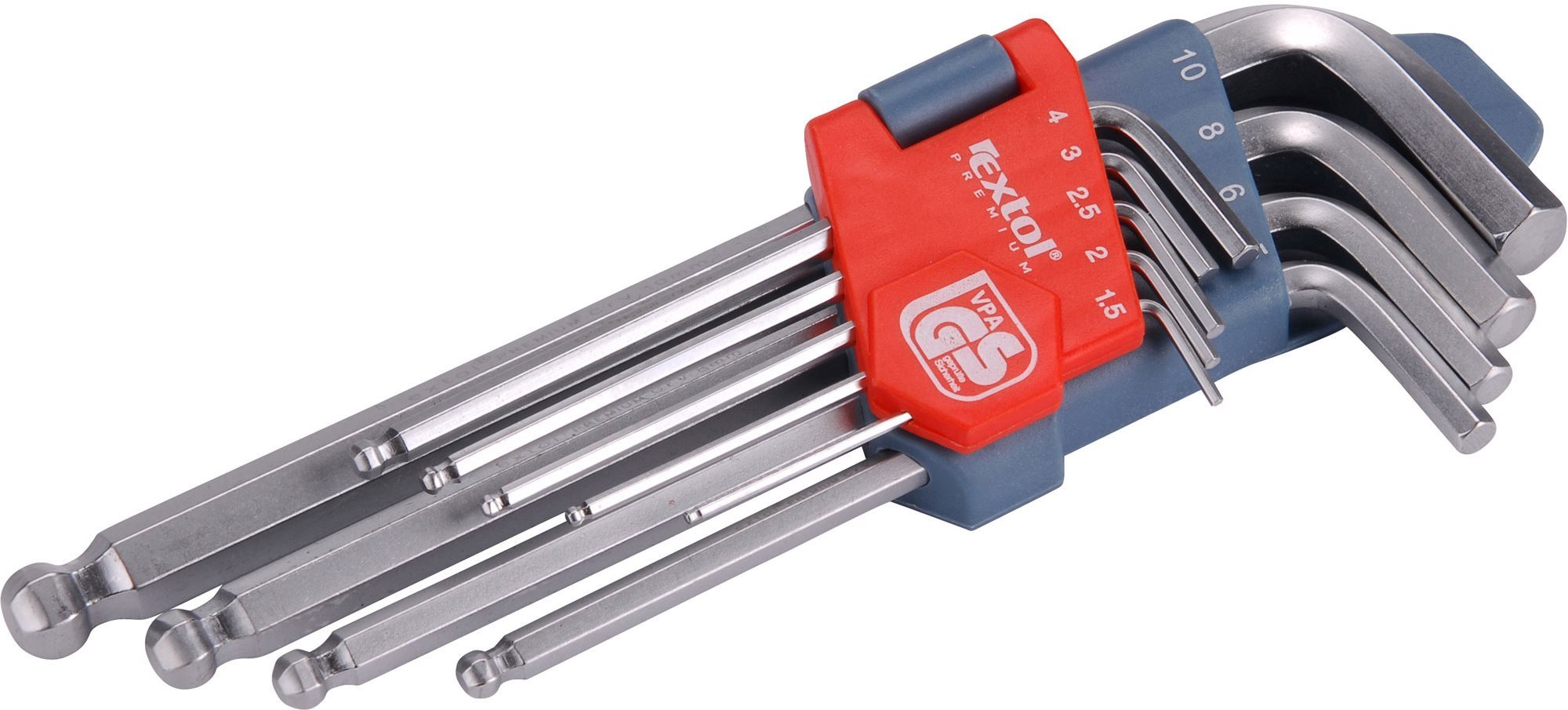 EXTOL PREMIUM L-klíče IMBUS, sada 9ks, 1,5-10mm, s kuličkou, 6609
