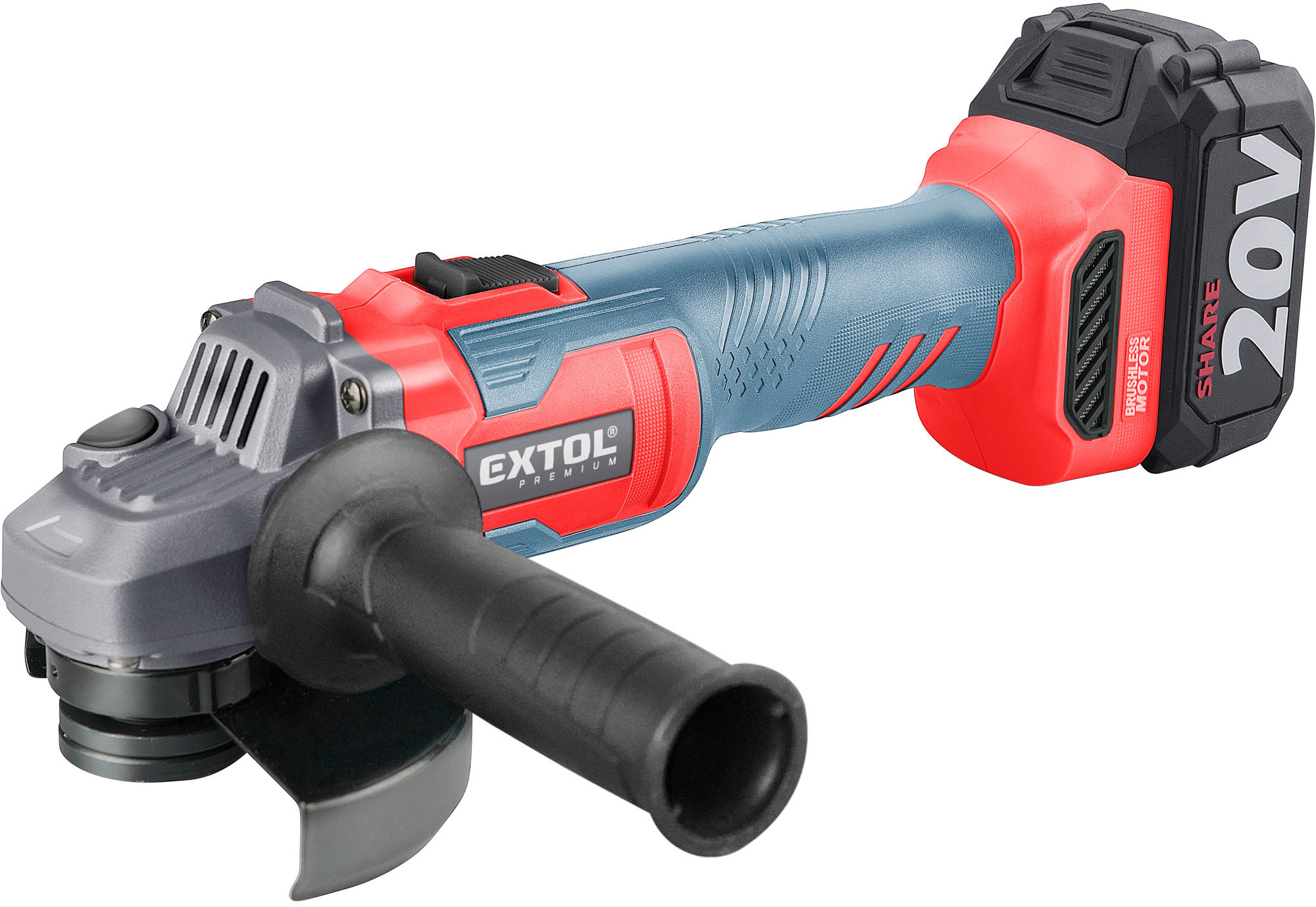 EXTOL PREMIUM Bruska úhlová AKU SHARE20V, 125 mm 8891838 (1 × 4 Ah)