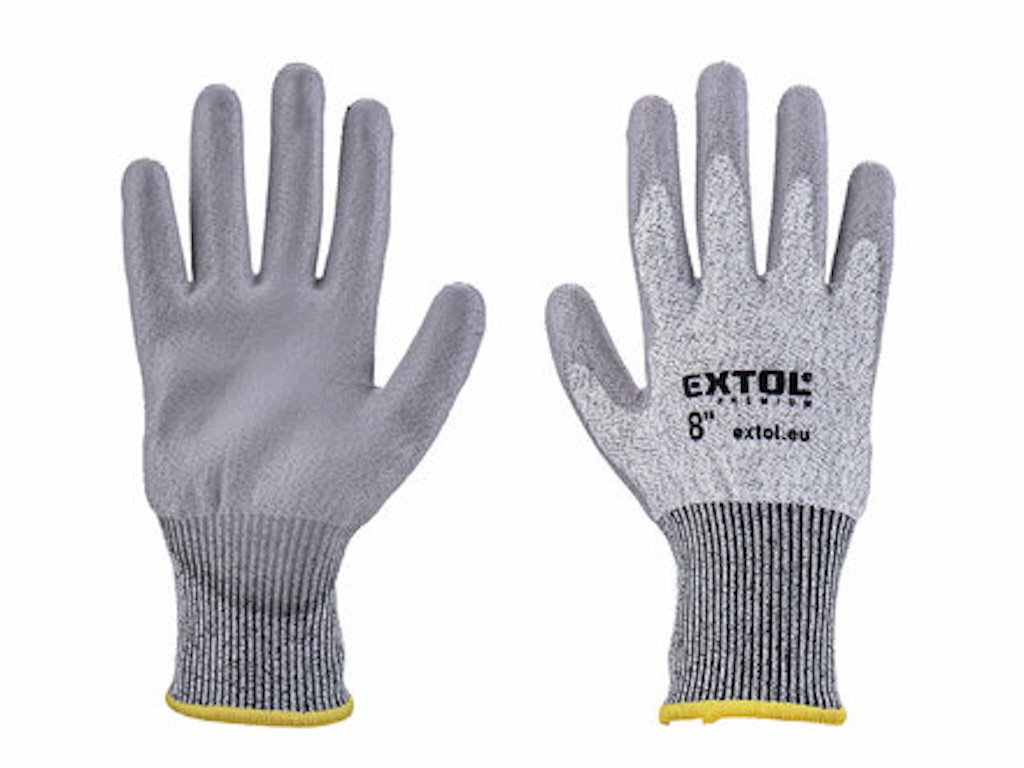 Extol Premium 8856696 Rukavice s vysokou odolností proti prořezu, polomáčené v PU, M