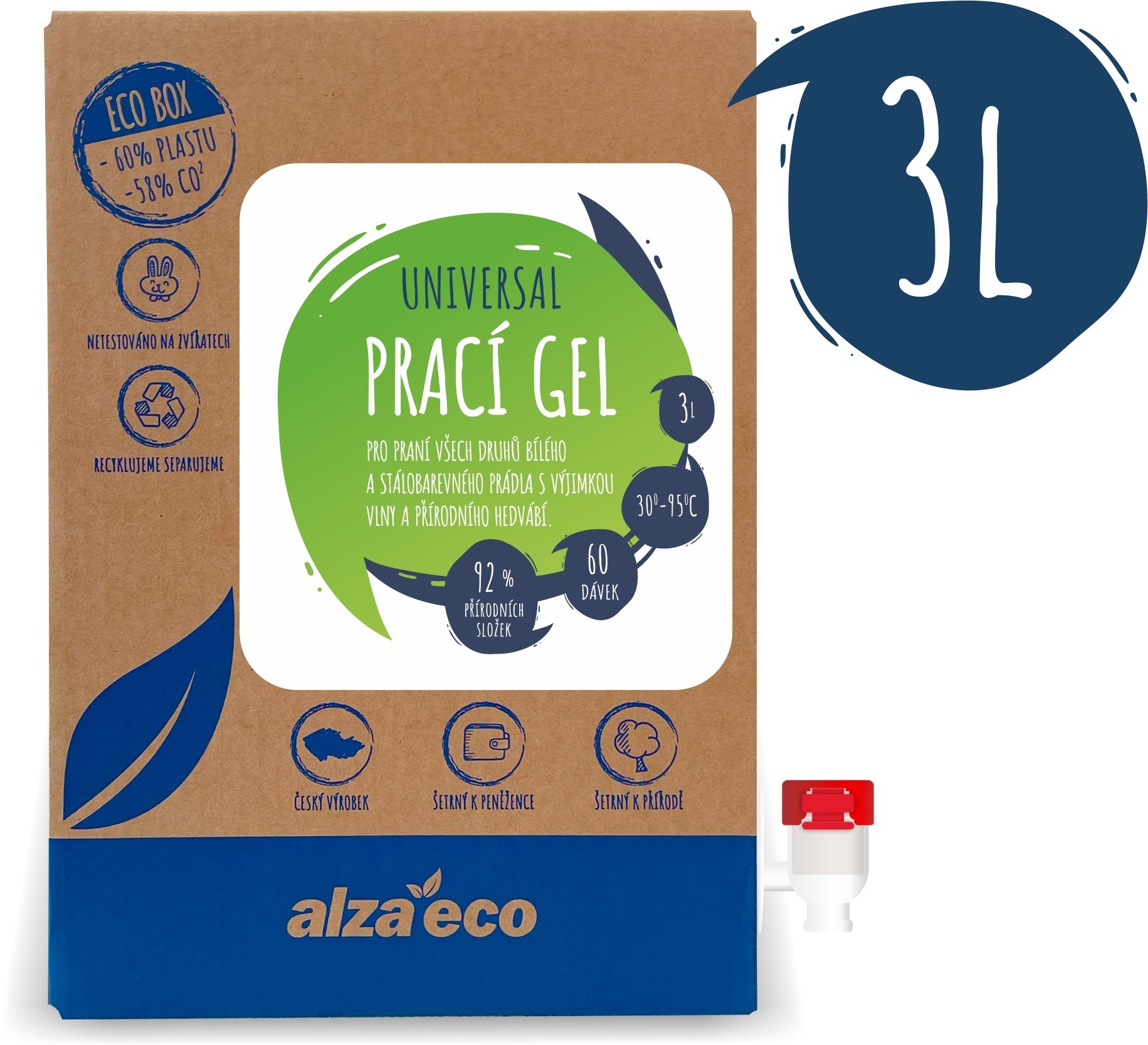 AlzaEco Prací gel Universal 3 l