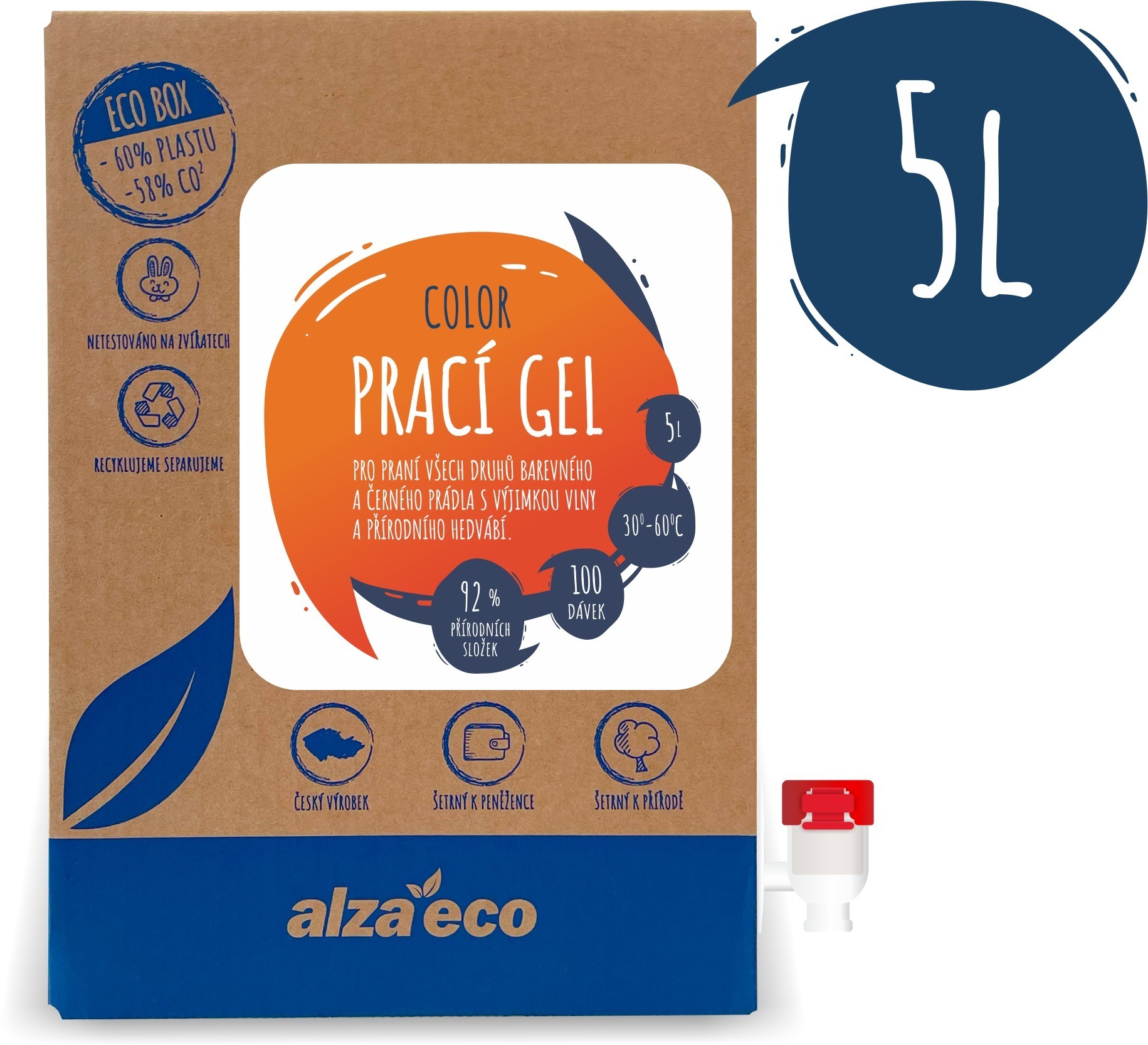 AlzaEco Prací gel Color 5 l