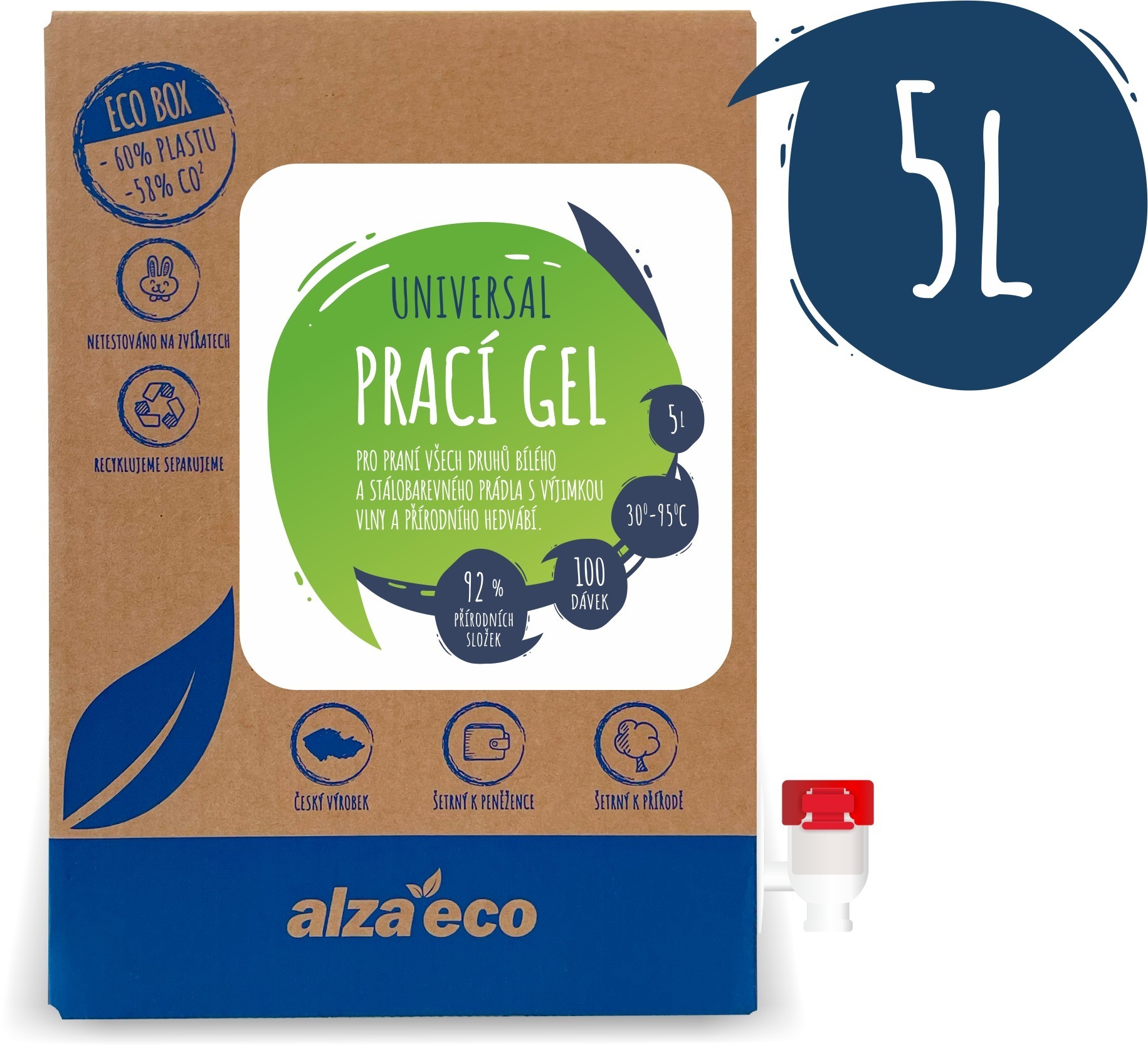 AlzaEco Prací gel Universal 5 l