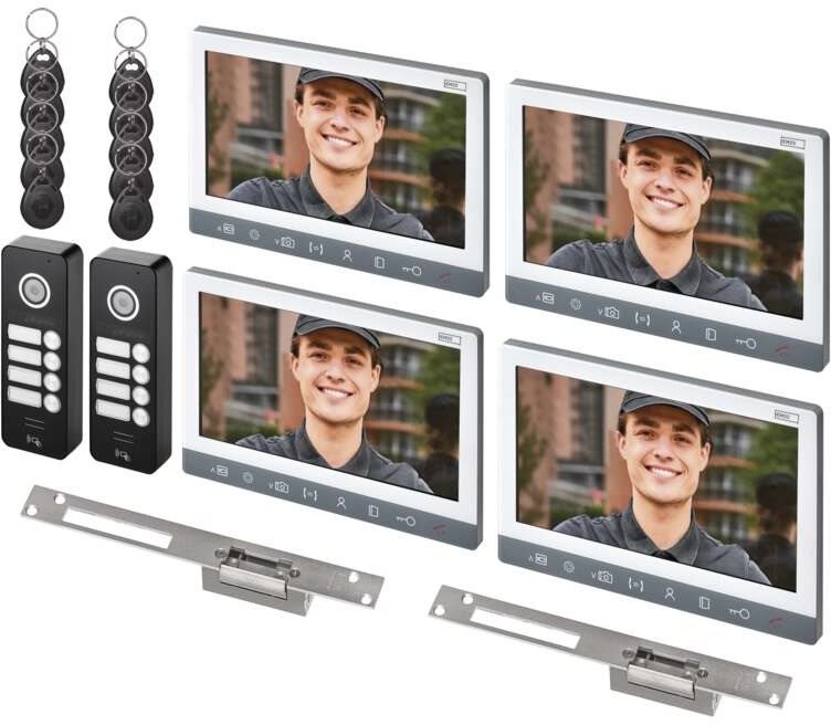 EMOS Sada videotelefonu EM-10AHD se 2 vstupy pro 4 účastníky