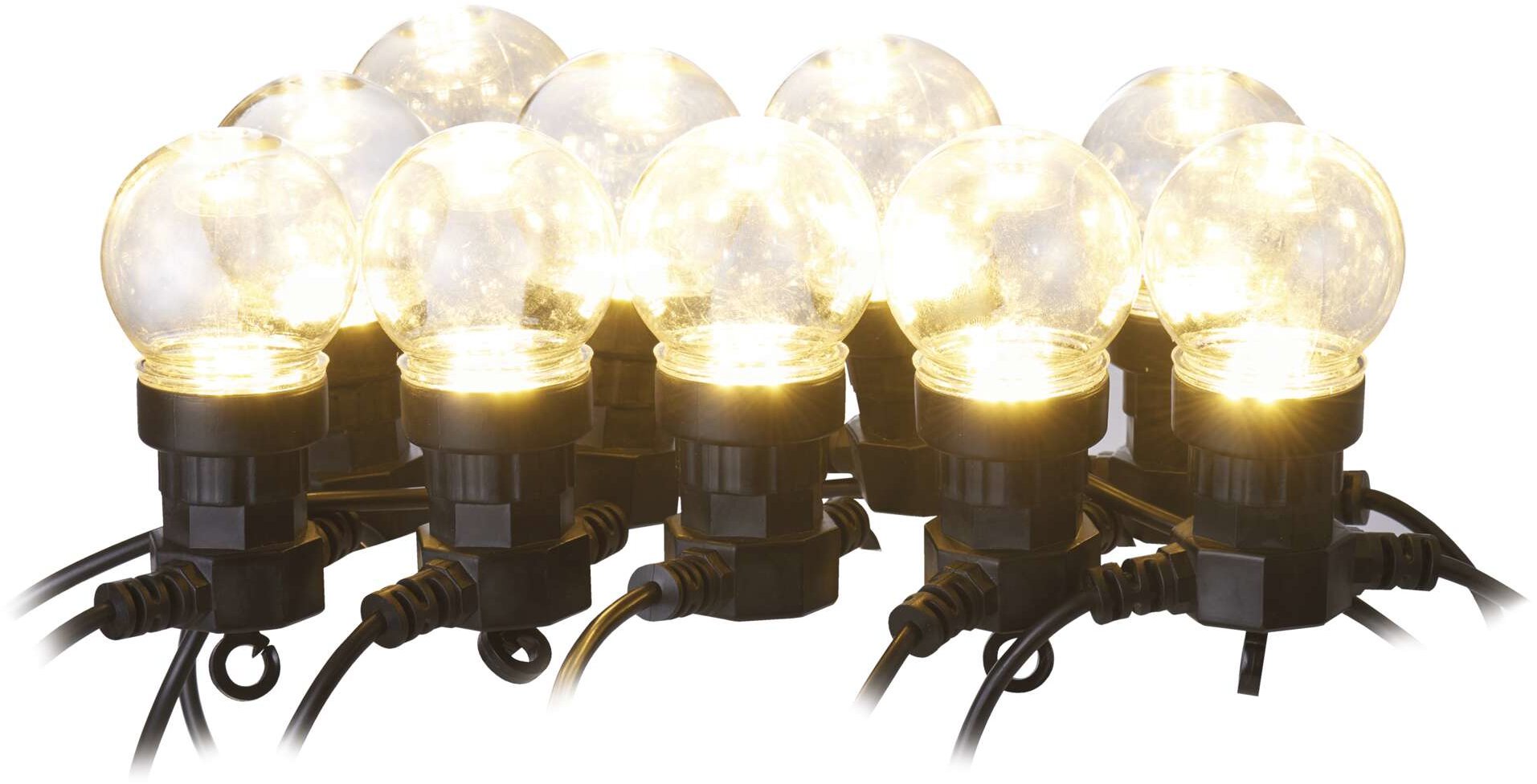 EMOS LED světelný řetěz – 10x párty žárovky čiré, 5 m, venkovní i vnitřní, teplá bílá